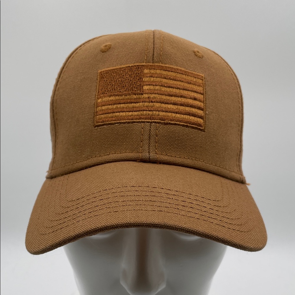 Tactical Cotton USA Flag Cap - Brown H3 Headwear SnapBack Adult Size